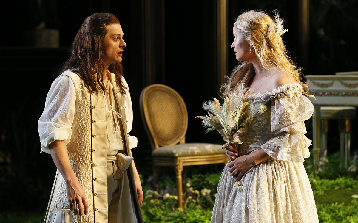 James Mackay as Orlando and Christie Whelan Browne as Rosalind in As You Like It (photograph by Jeff Busby)